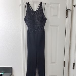 Black Lace Formal Jumpsuit